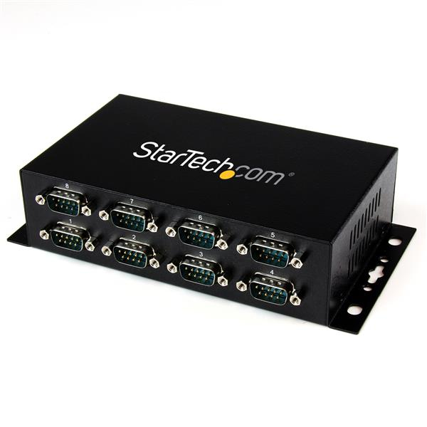 8 Port USB to DB9 RS232 Serial Adapter Hub Industrial DIN Rail and Wall Mountable