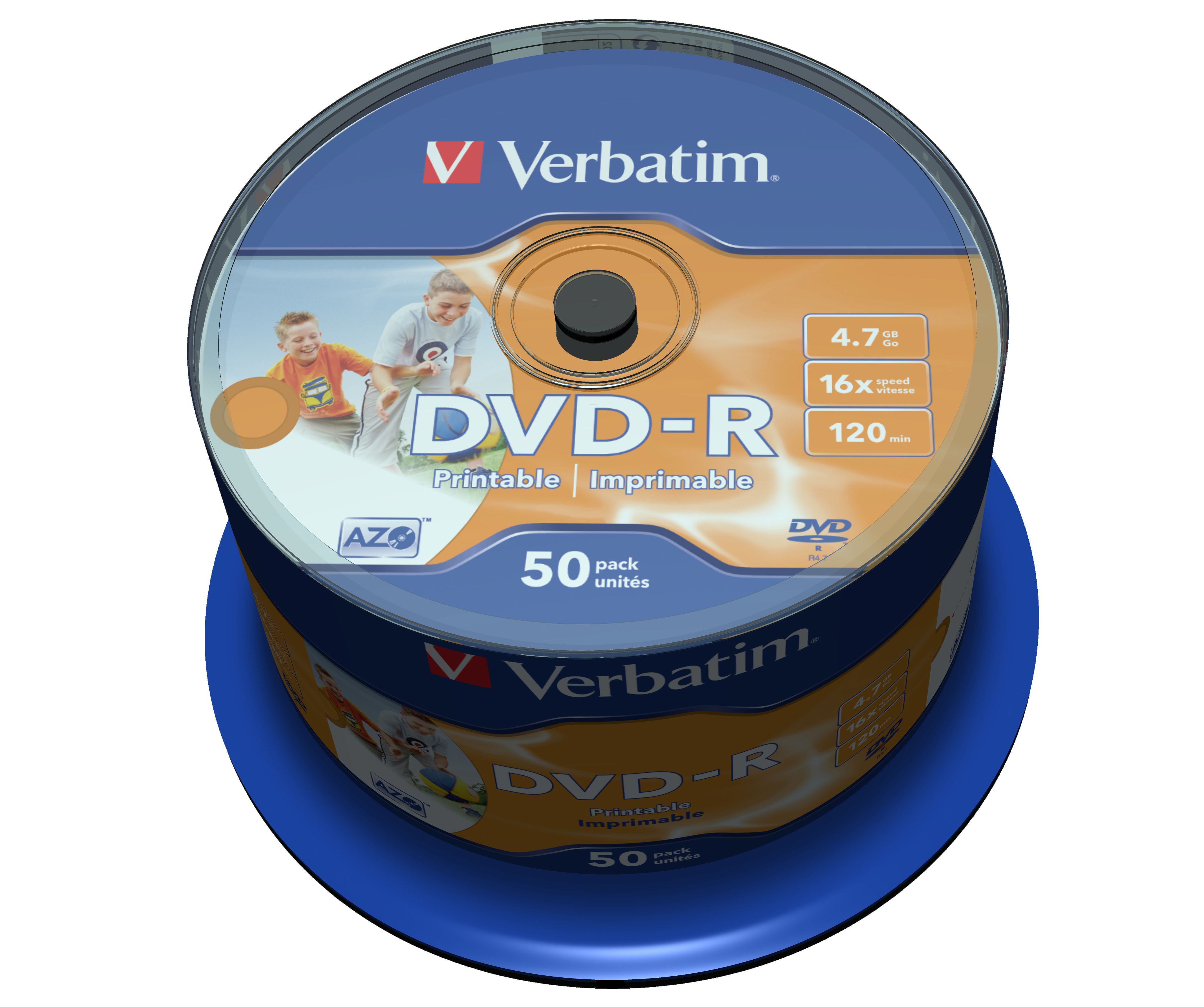 Verbatim 43533 blank DVD 4.7 GB DVDR 50 pc(s) Transparent