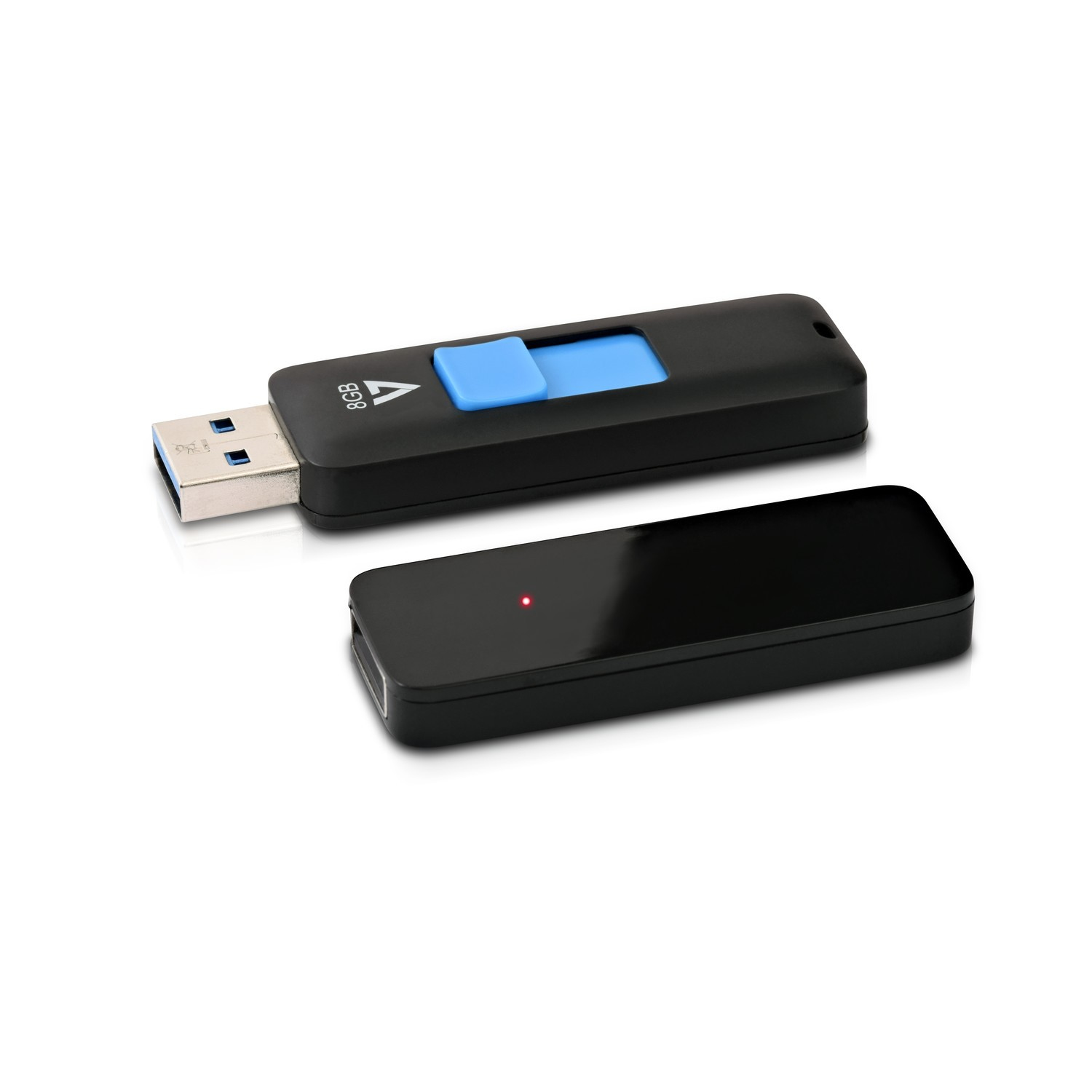 V7 8GB USB 3.0 Flash Drive – With Retractable USB connector – Transparent