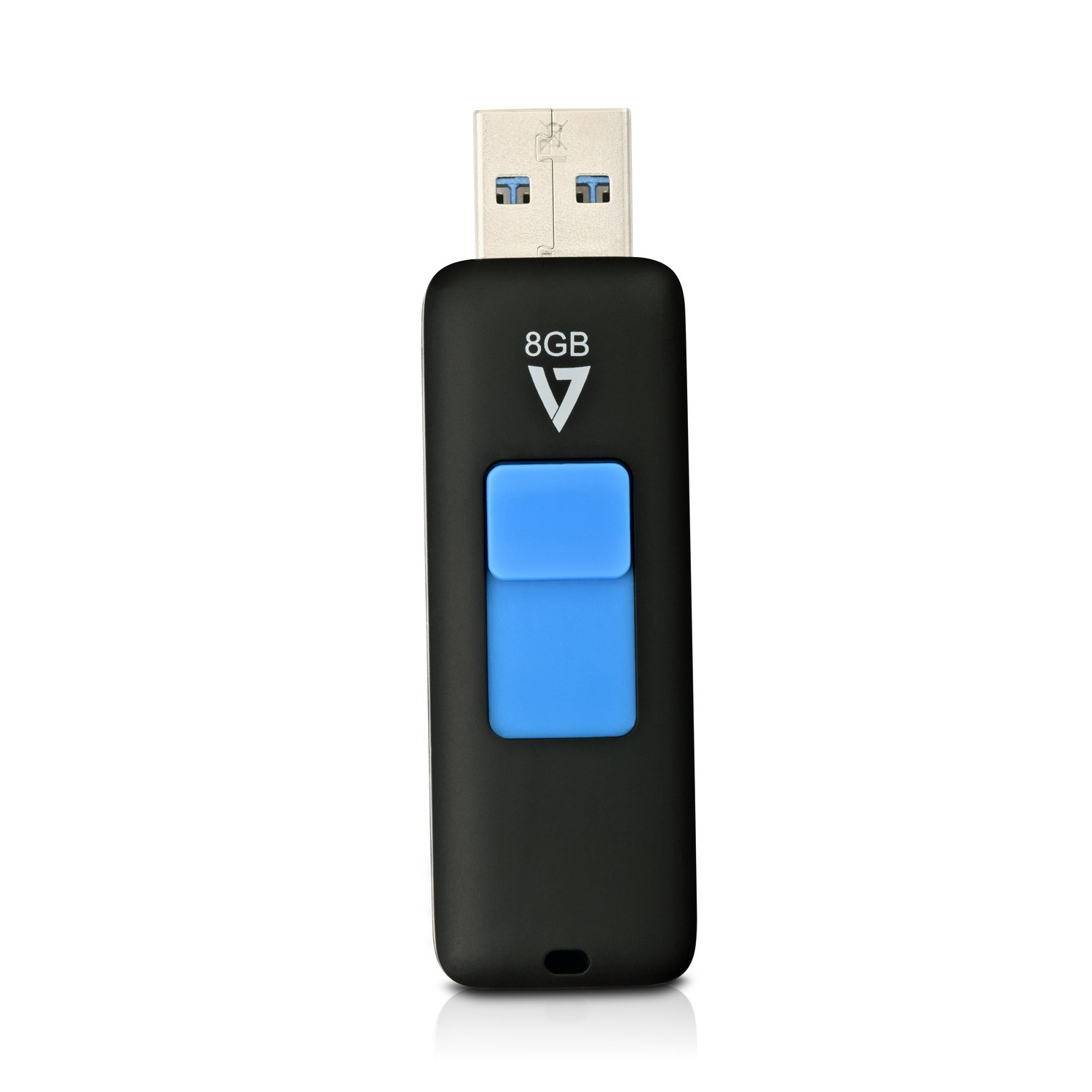 V7 8GB USB 3.0 Flash Drive – With Retractable USB connector – Transparent