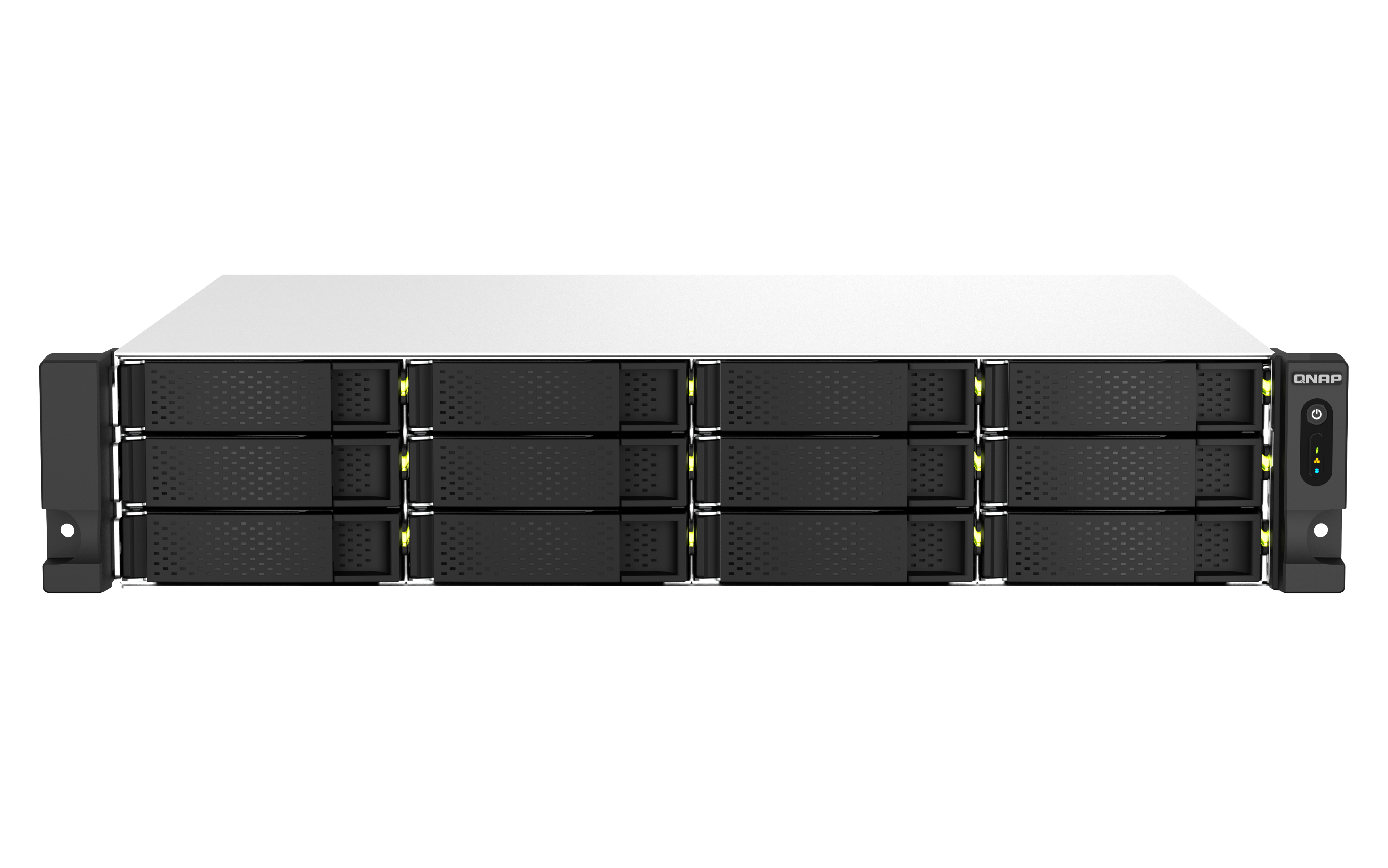 Nas Steel Racking QNAP TS-1264U-RP NAS Rack (2U) Ethernet LAN Aluminium, Black – Transparent