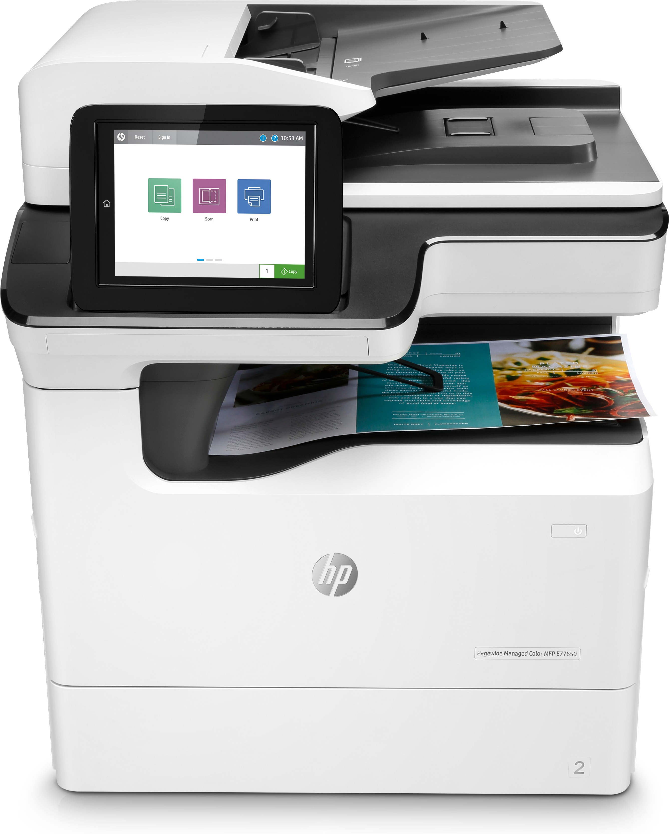 HP PageWide Managed Color MFP E776dn Base Printer 5060 ppm Transparent