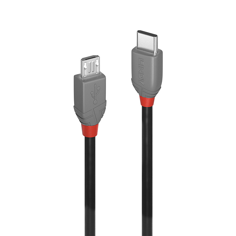LINDY 2m USB 2.0 Type A To B Cable - Anthra Line Grey Professional AV IT Connection Cable
