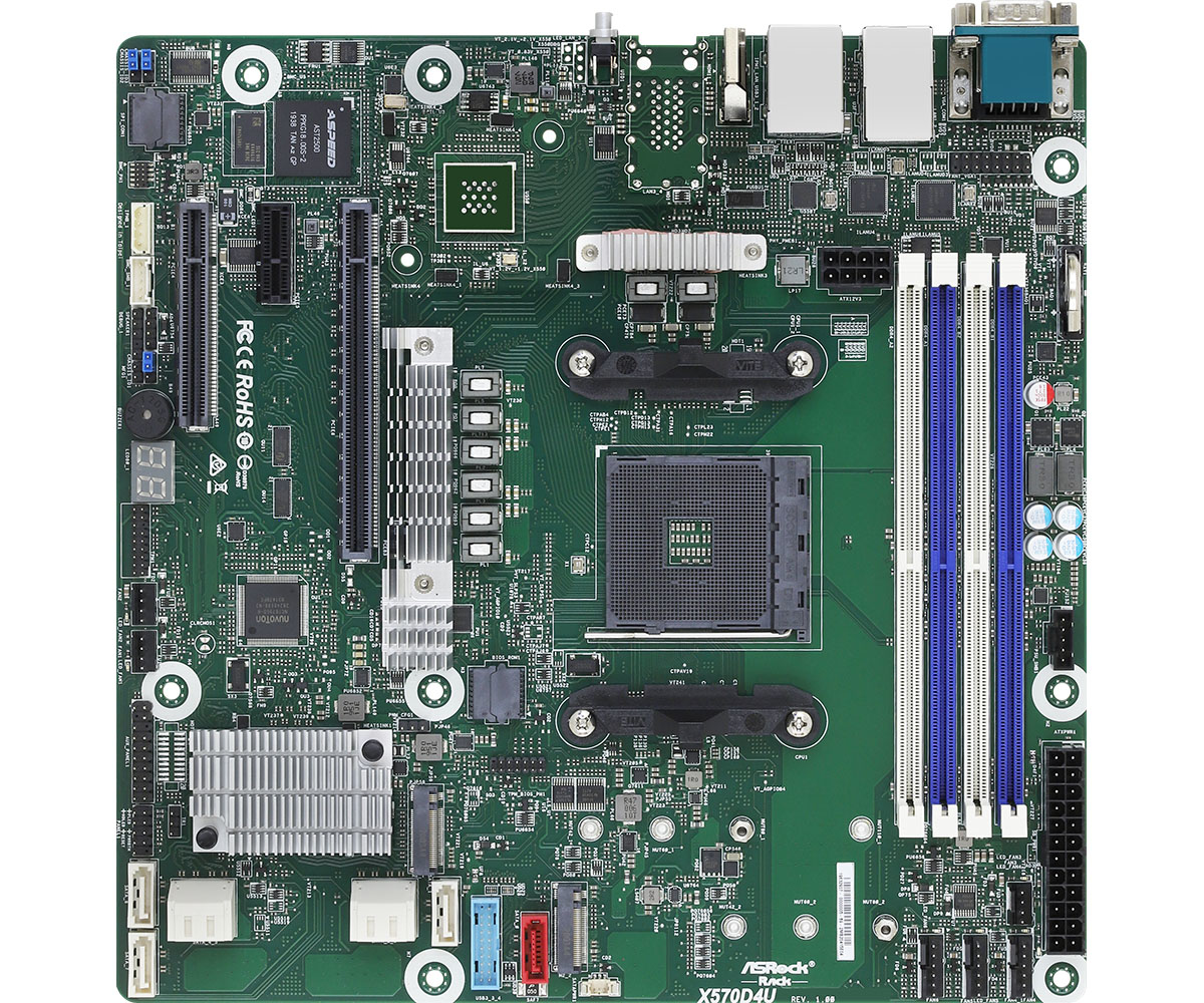 Asrock X570D4U motherboard AMD X570 PGA 1331 micro ATX – Transparent