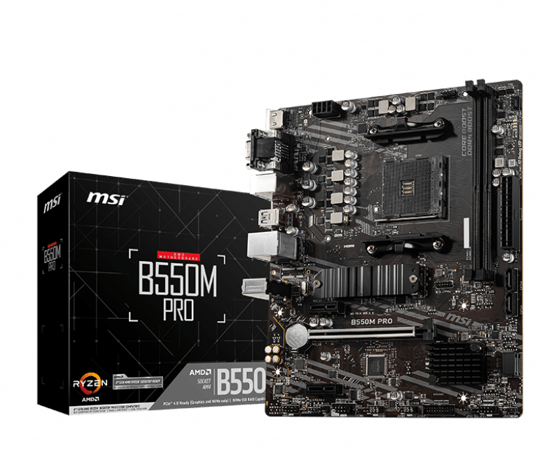 MSI B550M PRO motherboard AMD B550 Socket AM4 micro ATX – Transparent