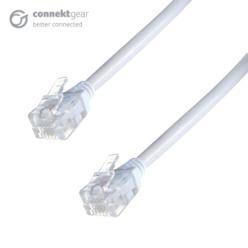 20m ADSL/VDSL High-Speed Modem Cable – RJ11 To RJ11 – Flat Black By CabledUp