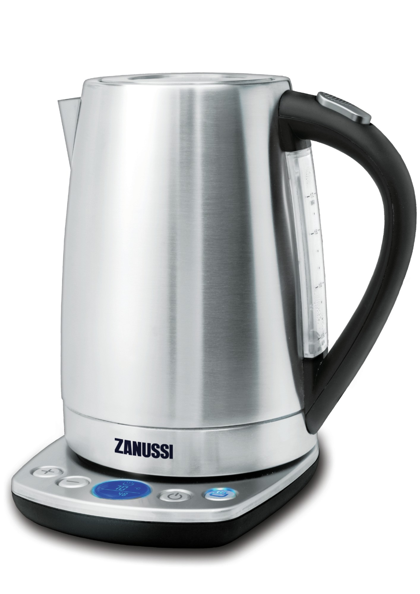 Zanussi ZEK1295D electric kettle 1.7 L 2200 W Black, Stainless steel