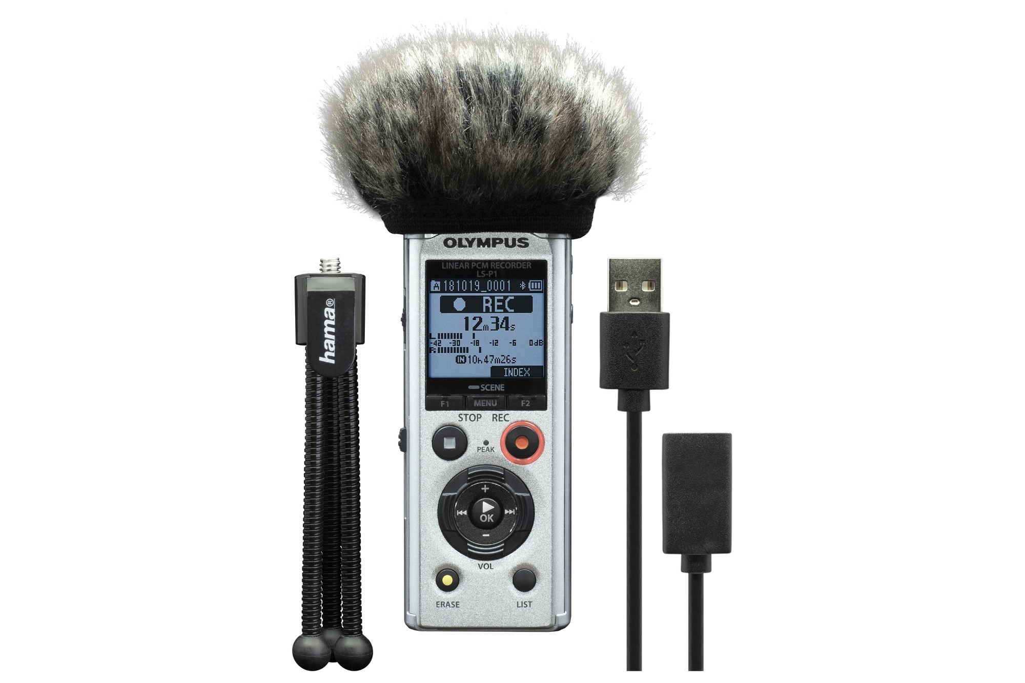 Olympus LS-P1 4GB Hi Res Audio Recorder Podcaster Kit with Mini Tripod ...