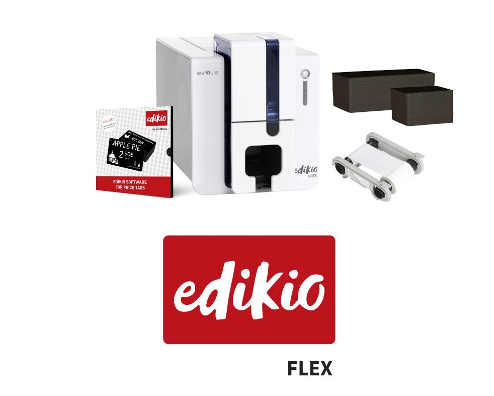 Evolis Edikio Price Tag Flex Printer Bundle Transparent