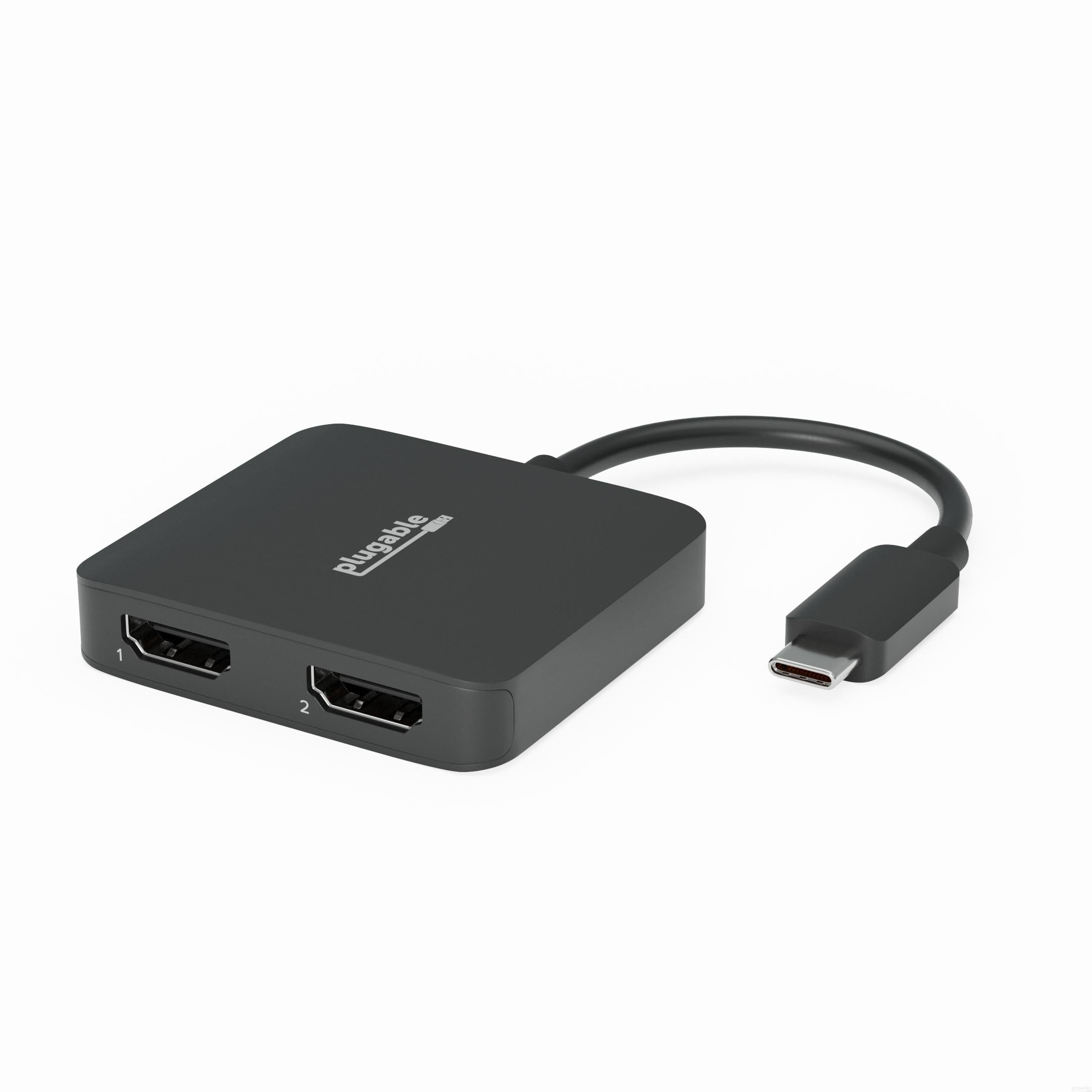 Plugable Technologies USB C to HDMI Adapter for Dual Monitors Transparent