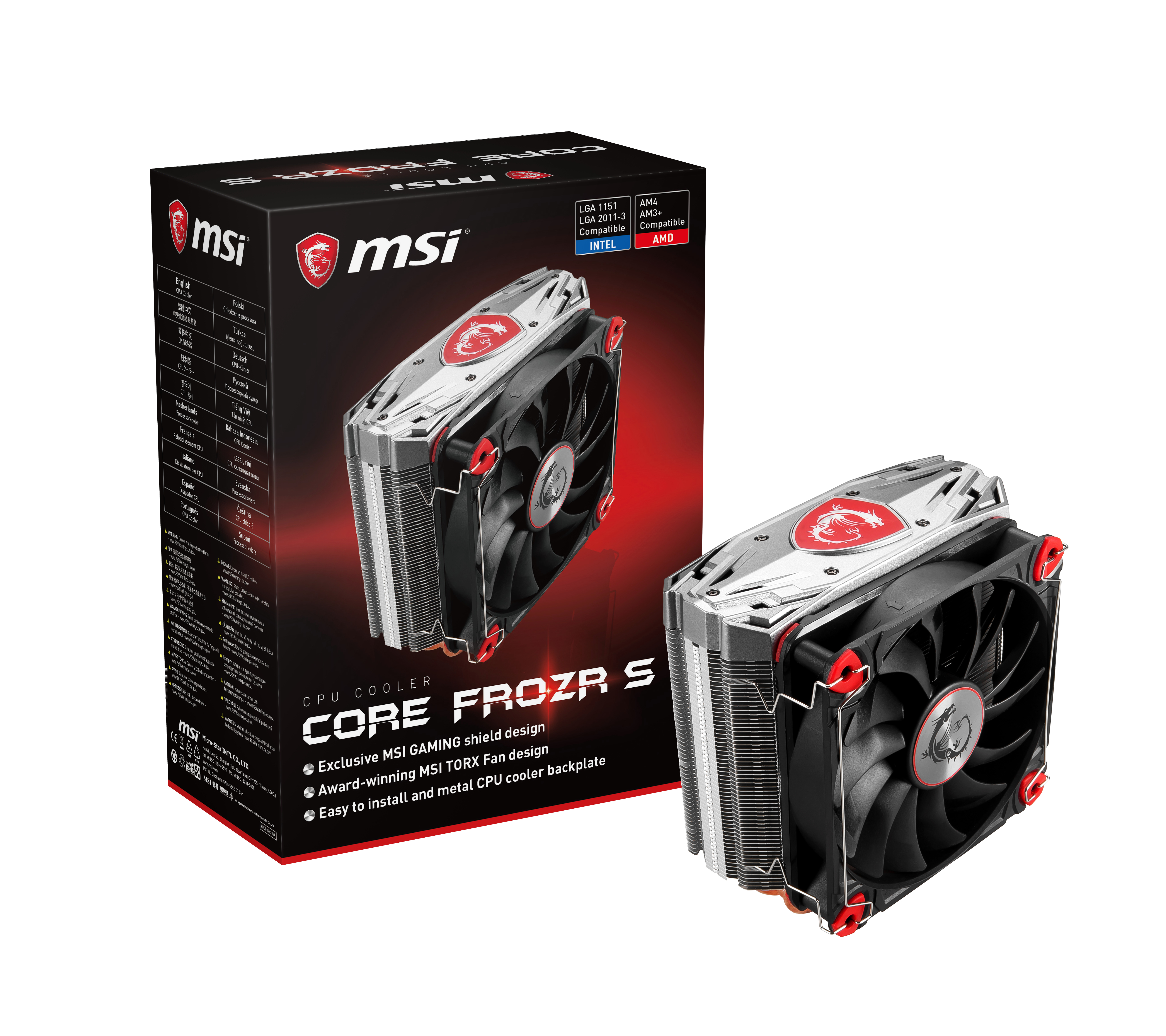 MSI Core Frozr S CPU Air Cooler '4 Heatpipes, 1x 120mm PWM Fan