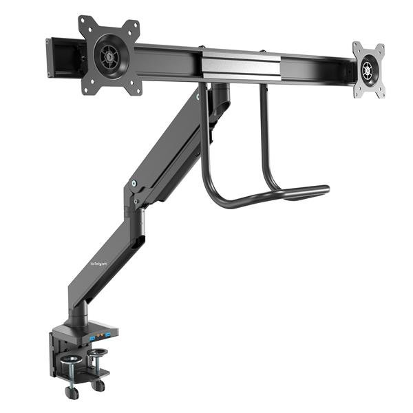 Desk Mount Dual Monitor Arm with USB & Audio Slim Full